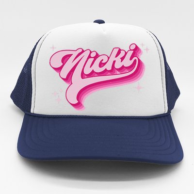 Personalized Name Nicki I Love Nicki Groovy Gift Trucker Hat