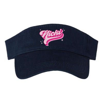 Personalized Name Nicki I Love Nicki Groovy Gift Valucap Bio-Washed Visor