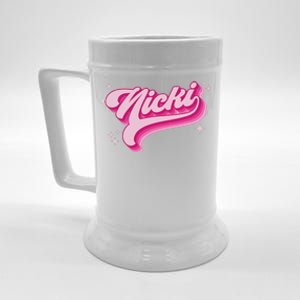 Personalized Name Nicki I Love Nicki Groovy Gift Beer Stein