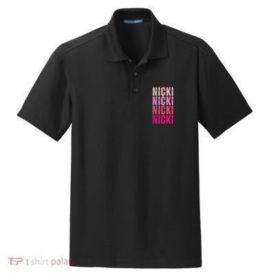 Personalized Name Nicki I Love Nicki Vintage Dry Zone Grid Polo