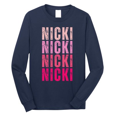 Personalized Name Nicki I Love Nicki Vintage Long Sleeve Shirt
