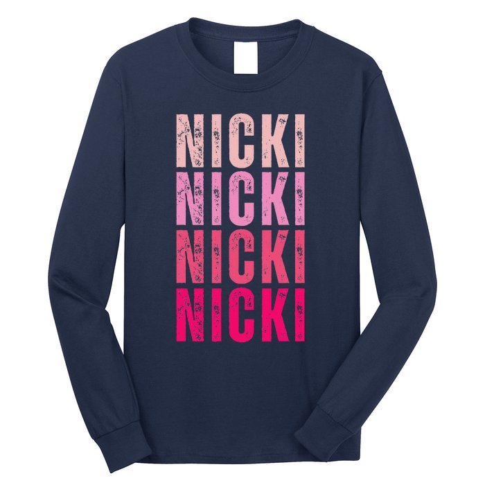 Personalized Name Nicki I Love Nicki Vintage Long Sleeve Shirt