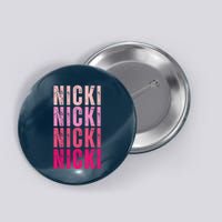 Personalized Name Nicki I Love Nicki Vintage Button