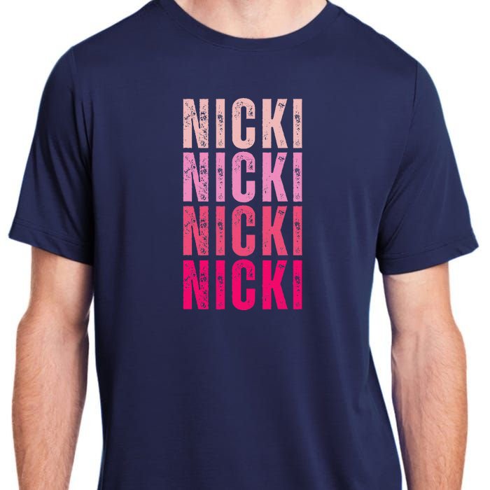 Personalized Name Nicki I Love Nicki Vintage Adult ChromaSoft Performance T-Shirt