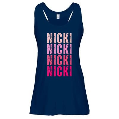 Personalized Name Nicki I Love Nicki Vintage Ladies Essential Flowy Tank
