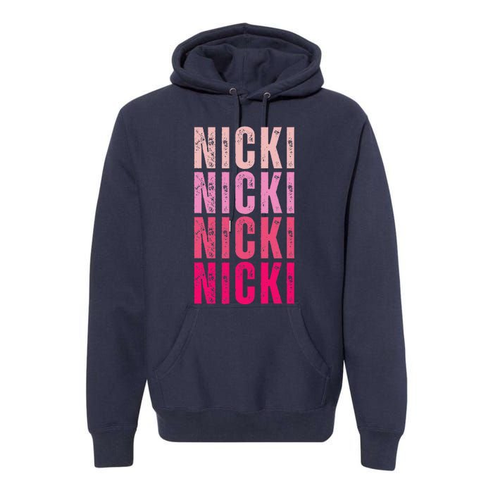 Personalized Name Nicki I Love Nicki Vintage Premium Hoodie