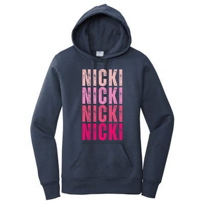 Personalized Name Nicki I Love Nicki Vintage Women's Pullover Hoodie