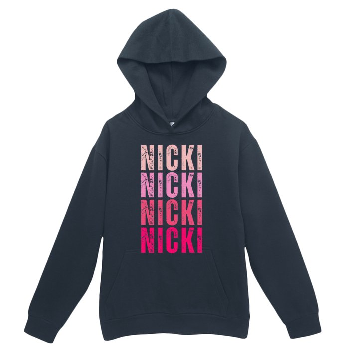 Personalized Name Nicki I Love Nicki Vintage Urban Pullover Hoodie