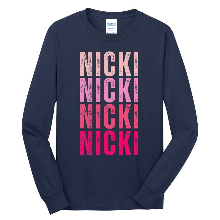 Personalized Name Nicki I Love Nicki Vintage Tall Long Sleeve T-Shirt