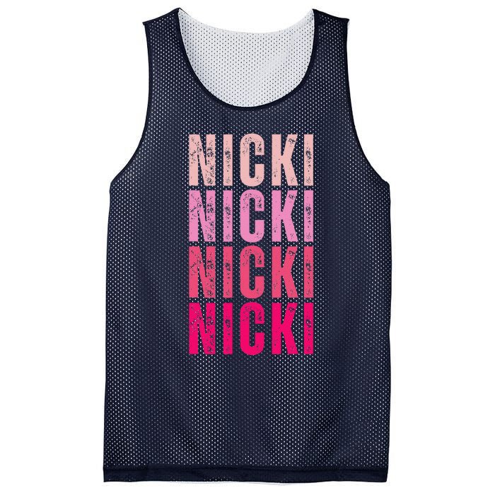 Personalized Name Nicki I Love Nicki Vintage Mesh Reversible Basketball Jersey Tank