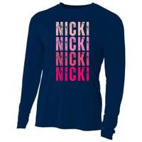 Personalized Name Nicki I Love Nicki Vintage Cooling Performance Long Sleeve Crew