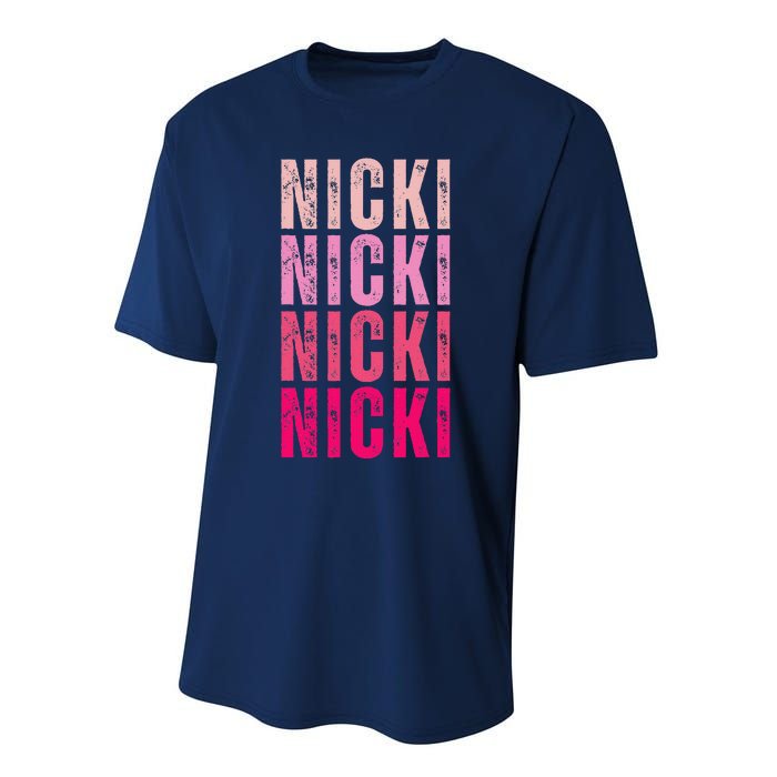 Personalized Name Nicki I Love Nicki Vintage Performance Sprint T-Shirt