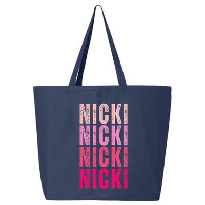 Personalized Name Nicki I Love Nicki Vintage 25L Jumbo Tote