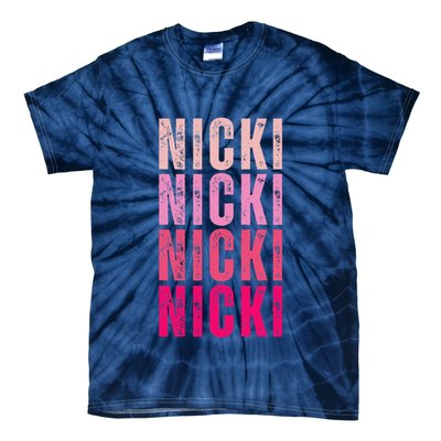 Personalized Name Nicki I Love Nicki Vintage Tie-Dye T-Shirt