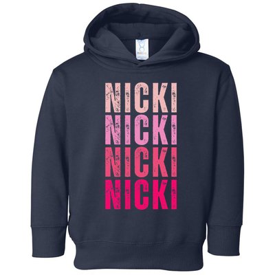 Personalized Name Nicki I Love Nicki Vintage Toddler Hoodie