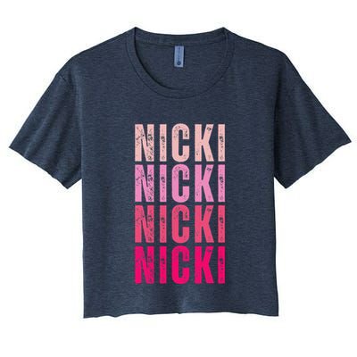 Personalized Name Nicki I Love Nicki Vintage Crop Top