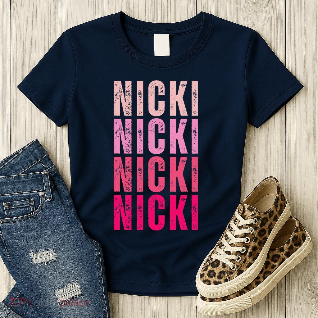 Personalized Name Nicki I Love Nicki Vintage Womens T-Shirt