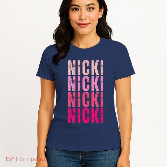 Personalized Name Nicki I Love Nicki Vintage Womens T-Shirt