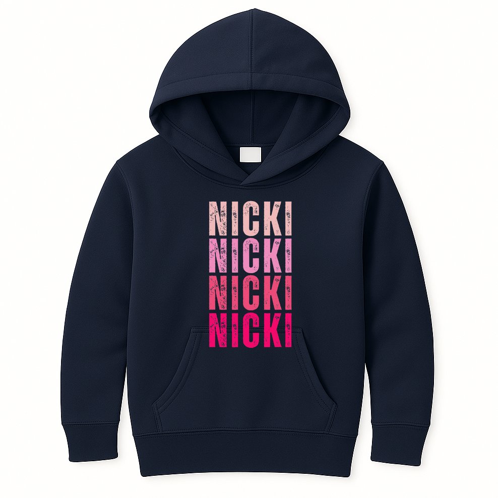 Personalized Name Nicki I Love Nicki Vintage Kids Hoodie