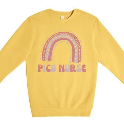 Picu Nurse Nursing Rainbow Pediatric Intensive Care Unit Funny Gift Premium Crewneck Sweatshirt