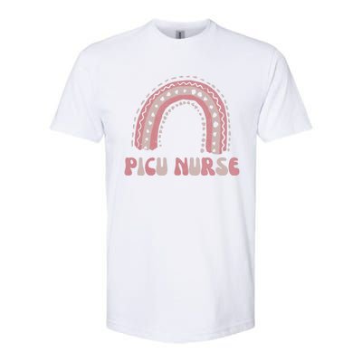 Picu Nurse Nursing Rainbow Pediatric Intensive Care Unit Funny Gift Softstyle CVC T-Shirt