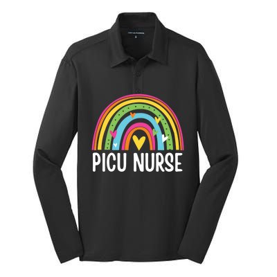 Picu Nurse Nursing Rainbow Pediatric Intensive Care Unit Gift Silk Touch Performance Long Sleeve Polo