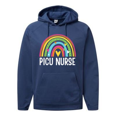 Picu Nurse Nursing Rainbow Pediatric Intensive Care Unit Gift Performance Fleece Hoodie