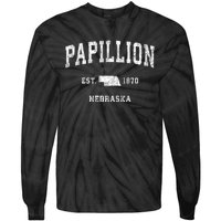 Papillion Nebraska Ne Vintage Athletic Sports Tie-Dye Long Sleeve Shirt