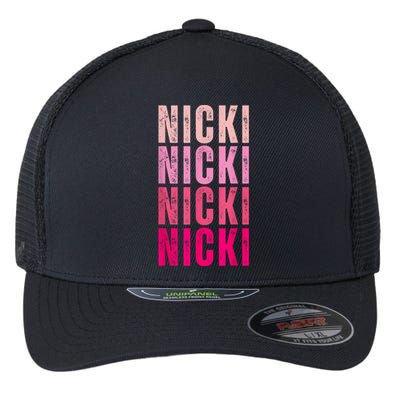 Personalized Name Nicki I Love Nicki Vintage Flexfit Unipanel Trucker Cap