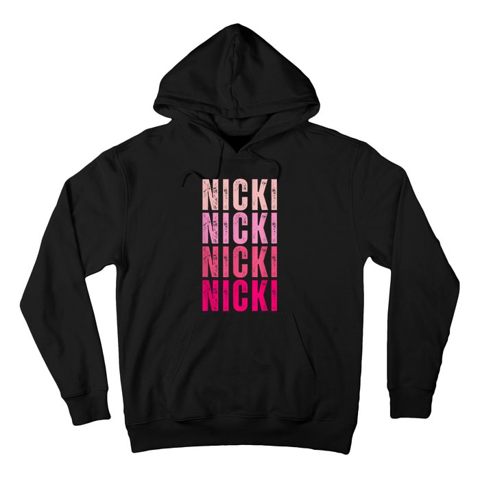 Personalized Name Nicki I Love Nicki Vintage Hoodie