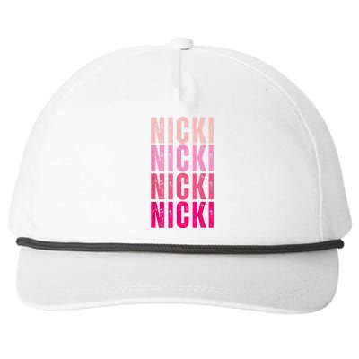 Personalized Name Nicki I Love Nicki Vintage Snapback Five-Panel Rope Hat