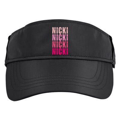 Personalized Name Nicki I Love Nicki Vintage Adult Drive Performance Visor