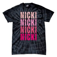 Personalized Name Nicki I Love Nicki Vintage Tie-Dye T-Shirt