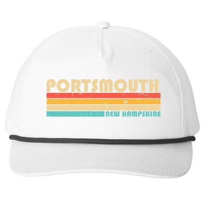 Portsmouth Nh New Hampshire Funny City Home Roots Retro 80s Great Gift Snapback Five-Panel Rope Hat