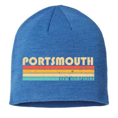 Portsmouth Nh New Hampshire Funny City Home Roots Retro 80s Great Gift Sustainable Beanie