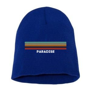 Paradise Nevada Nv Us Cities Of America Retro Gift Short Acrylic Beanie