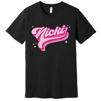 Personalized Name Nicki I Love Nicki Groovy Gift Premium T-Shirt