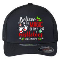 Peds Nicu Nurse Believin Magic Of Tiny Mistletoe Christmas Flexfit Unipanel Trucker Cap