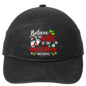 Peds Nicu Nurse Believin Magic Of Tiny Mistletoe Christmas 7-Panel Snapback Hat