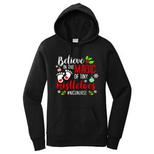 Peds Nicu Nurse Believin Magic Of Tiny Mistletoe Christmas Women's Pullover Hoodie