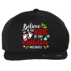 Peds Nicu Nurse Believin Magic Of Tiny Mistletoe Christmas Wool Snapback Cap