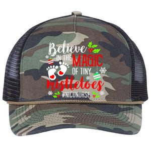 Peds Nicu Nurse Believin Magic Of Tiny Mistletoe Christmas Retro Rope Trucker Hat Cap