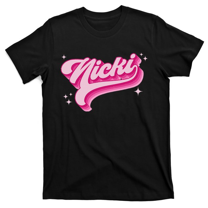 Personalized Name Nicki I Love Nicki Groovy Gift T-Shirt