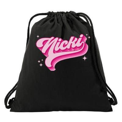 Personalized Name Nicki I Love Nicki Groovy Gift Drawstring Bag