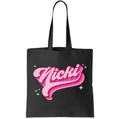 Personalized Name Nicki I Love Nicki Groovy Gift Tote Bag