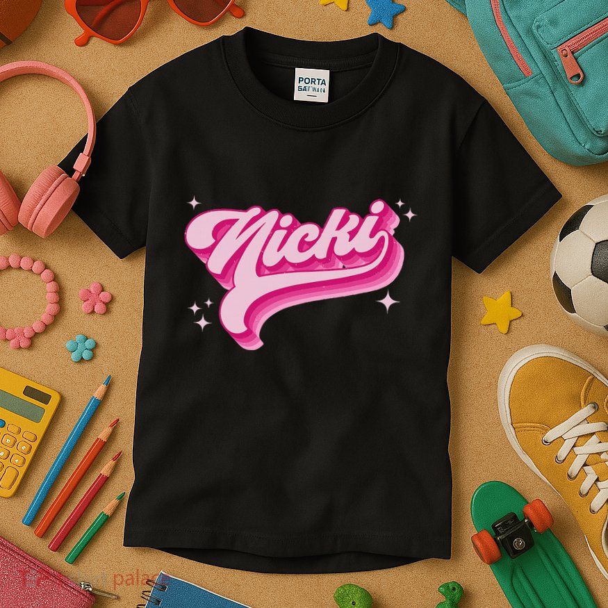 Personalized Name Nicki I Love Nicki Groovy Gift Kids T-Shirt