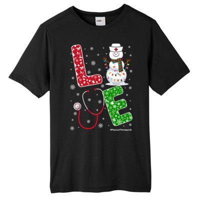 Physicaltherapylife Nurse Nursing Christmas Snow Nurse Gift Tall Fusion ChromaSoft Performance T-Shirt