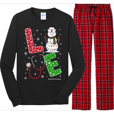 Physicaltherapylife Nurse Nursing Christmas Snow Nurse Gift Long Sleeve Pajama Set