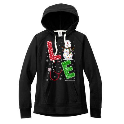 Physicaltherapylife Nurse Nursing Christmas Snow Nurse Gift Women's Fleece Hoodie