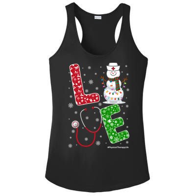 Physicaltherapylife Nurse Nursing Christmas Snow Nurse Gift Ladies PosiCharge Competitor Racerback Tank